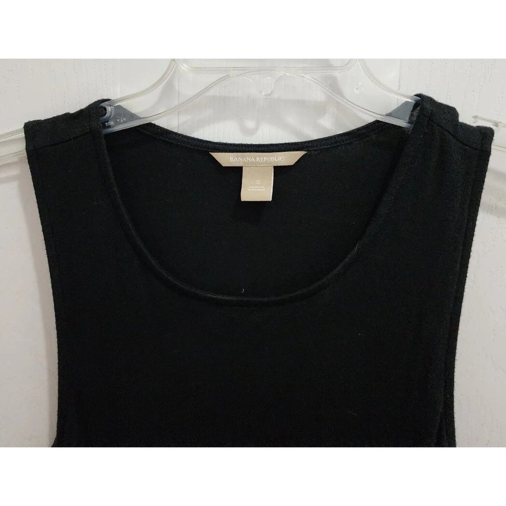 Banana Republic Women’s Sleeveless Snitty Side Zip Ruched Top Black Size Small - Picture 2 of 9